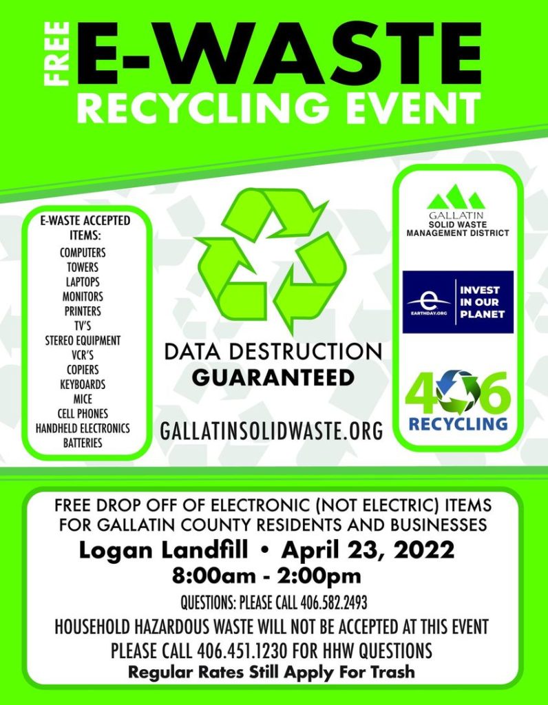 Gallatin E-Waste event flyer